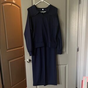 Never Worn Navy Blue Two-Piece Lounge Set